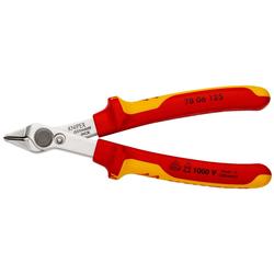 Knipex Electronic Super Knips® VDE isoliert mit Mehrkomponenten-Hüllen, VDE-geprüft 125 mm Nr. 78 06 125
