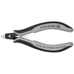 Knipex Präzisions-Elektronik-Seitenschneider ESD mit Mehrkomponenten-Hüllen brüniert 120 mm Nr. 79 22 120 ESD