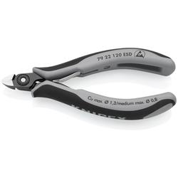 Knipex Präzisions-Elektronik-Seitenschneider ESD mit Mehrkomponenten-Hüllen brüniert 120 mm Nr. 79 22 120 ESD