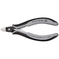 Knipex Präzisions-Elektronik-Seitenschneider ESD mit Mehrkomponenten-Hüllen brüniert 125 mm Nr. 79 22 125 ESD