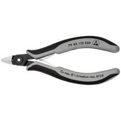 Knipex Präzisions-Elektronik-Seitenschneider ESD mit Mehrkomponenten-Hüllen brüniert 125 mm Nr. 79 42 125 ESD
