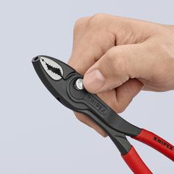 Knipex TwinGrip Frontgreifzange mit rutschhemmendem Kunststoff überzogen schwarz atramentiert 200 mm Nr. 82 01 200 SB