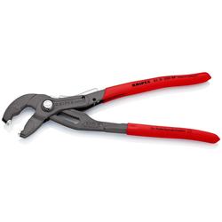 Knipex Federbandschellenzange mit Feststeller mit rutschhemmendem Kunststoff überzogen grau atramentiert 250 mm Nr. 85 51 250 AF