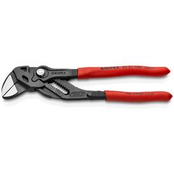 Knipex Zangenschlüssel Zange und Schraubenschlüssel in einem Werkzeug mit Kunststoff überzogen grau atramentiert 180 mm (SB-Karte/Blister) Nr. 86 01 180 SB