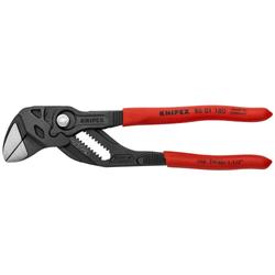 Knipex Zangenschlüssel Zange und Schraubenschlüssel in einem Werkzeug mit Kunststoff überzogen grau atramentiert 180 mm (SB-Karte/Blister) Nr. 86 01 180 SB