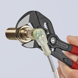 Knipex Zangenschlüssel Zange und Schraubenschlüssel in einem Werkzeug mit Kunststoff überzogen grau atramentiert 180 mm (SB-Karte/Blister) Nr. 86 01 180 SB
