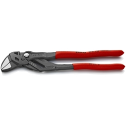 Knipex Zangenschlüssel Zange und Schraubenschlüssel in einem Werkzeug mit rutschhemmendem Kunststoff überzogen grau atramentiert 250 mm Nr. 86 01 250