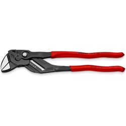 Knipex Zangenschlüssel Zange und Schraubenschlüssel in einem Werkzeug mit rutschhemmendem Kunststoff überzogen grau atramentiert 300 mm (SB-Karte/Blister) Nr. 86 01 300 SB