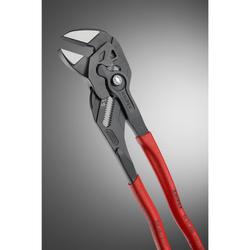 Knipex Zangenschlüssel Zange und Schraubenschlüssel in einem Werkzeug mit rutschhemmendem Kunststoff überzogen grau atramentiert 300 mm (SB-Karte/Blister) Nr. 86 01 300 SB