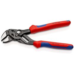 Knipex Zangenschlüssel Zange und Schraubenschlüssel in einem Werkzeug mit Mehrkomponenten-Hüllen grau atramentiert 180 mm (SB-Karte/Blister) Nr. 86 02 180 SB