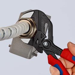 Knipex Zangenschlüssel Zange und Schraubenschlüssel in einem Werkzeug mit Mehrkomponenten-Hüllen grau atramentiert 180 mm (SB-Karte/Blister) Nr. 86 02 180 SB