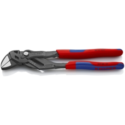 Knipex Zangenschlüssel Zange und Schraubenschlüssel in einem Werkzeug mit Mehrkomponenten-Hüllen grau atramentiert 250 mm (SB-Karte/Blister) Nr. 86 02 250 SB