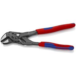 Knipex Zangenschlüssel Zange und Schraubenschlüssel in einem Werkzeug mit Mehrkomponenten-Hüllen grau atramentiert 250 mm Nr. 86 02 250
