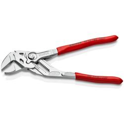 Knipex Zangenschlüssel Zange und Schraubenschlüssel in einem Werkzeug mit Kunststoff überzogen verchromt 180 mm (SB-Karte/Blister) Nr. 86 03 180 SB