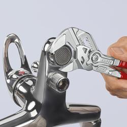 Knipex Zangenschlüssel Zange und Schraubenschlüssel in einem Werkzeug mit Kunststoff überzogen verchromt 180 mm (SB-Karte/Blister) Nr. 86 03 180 SB