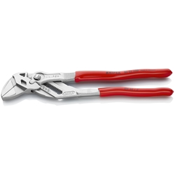 Knipex Zangenschlüssel Zange und Schraubenschlüssel in einem Werkzeug mit Kunststoff überzogen verchromt 250 mm (SB-Karte/Blister) Nr. 86 03 250 SB
