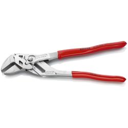 Knipex Zangenschlüssel Zange und Schraubenschlüssel in einem Werkzeug mit Kunststoff überzogen verchromt 250 mm (SB-Karte/Blister) Nr. 86 03 250 SB