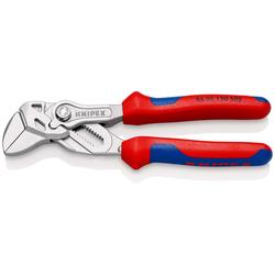 Knipex Zangenschlüssel mit aufgerauten Backen mit Mehrkomponenten-Hüllen verchromt 150 mm Nr. 86 05 150 S02