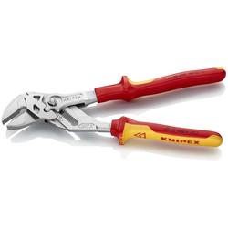 Knipex Zangenschlüssel Zange und Schraubenschlüssel in einem Werkzeug isoliert mit Mehrkomponenten-Hüllen, VDE-geprüft verchromt 250 mm Nr. 86 06 250