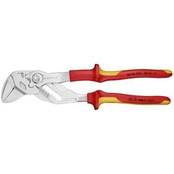 Knipex Zangenschlüssel Zange und Schraubenschlüssel in einem Werkzeug isoliert mit Mehrkomponenten-Hüllen, VDE-geprüft verchromt 250 mm Nr. 86 06 250