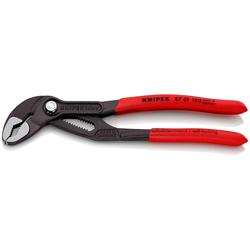 Knipex Cobra® Hightech-Wasserpumpenzange mit rutschhemmendem Kunststoff überzogen grau atramentiert 180 mm (SB-Karte/Blister) Nr. 87 01 180 SB