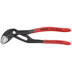 Knipex Cobra® Hightech-Wasserpumpenzange mit rutschhemmendem Kunststoff überzogen grau atramentiert 180 mm (SB-Karte/Blister) Nr. 87 01 180 SB