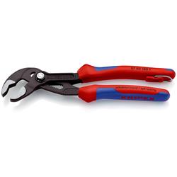 Knipex Cobra® Hightech-Wasserpumpenzange mit Mehrkomponenten-Hüllen, mit integrierter Befestigungsöse zum Anbringen einer Absturzsicherung grau atramentiert 180 mm Nr. 87 02 180 T