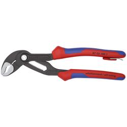 Knipex Cobra® Hightech-Wasserpumpenzange mit Mehrkomponenten-Hüllen, mit integrierter Befestigungsöse zum Anbringen einer Absturzsicherung grau atramentiert 180 mm Nr. 87 02 180 T