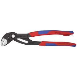 Knipex Cobra® Hightech-Wasserpumpenzange mit Mehrkomponenten-Hüllen, mit integrierter Befestigungsöse zum Anbringen einer Absturzsicherung grau atramentiert 250 mm (SB-Karte/Blister) Nr. 87 02 250 T BK