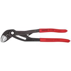 Knipex Cobra®...matic Wasserpumpenzange mit rutschhemmendem Kunststoff überzogen grau atramentiert 250 mm (SB-Karte/Blister) Nr. 87 11 250 SB