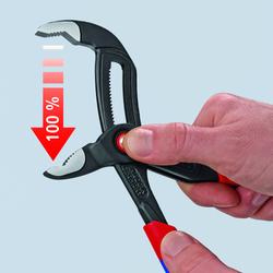 Knipex Cobra® QuickSet Hightech-Wasserpumpenzange mit schlanken Mehrkomponenten-Hüllen grau atramentiert 250 mm Nr. 87 22 250