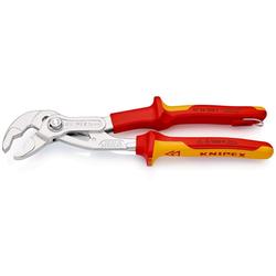 Knipex Cobra® VDE Hightech-Wasserpumpenzange, isoliert mit Mehrkomponenten-Hüllen, VDE-geprüft, mit integrierter isolierter Befestigungsöse zum Anbringen einer Absturzsicherung verchromt 250 mm Nr. 87 26 250 T