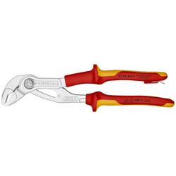 Knipex Cobra® VDE Hightech-Wasserpumpenzange, isoliert mit Mehrkomponenten-Hüllen, VDE-geprüft, mit integrierter isolierter Befestigungsöse zum Anbringen einer Absturzsicherung verchromt 250 mm Nr. 87 26 250 T