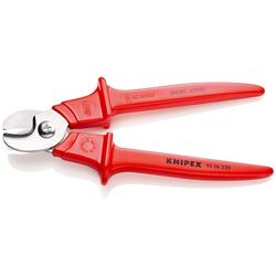 Knipex Kabelschere Griffe mit Kunststoff umspritzt isoliert, VDE-geprüft 230 mm Nr. 95 06 230