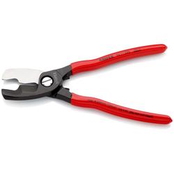 Knipex Kabelschere mit Doppelschneide mit Kunststoff überzogen brüniert 200 mm (SB-Karte/Blister) Nr. 95 11 200 SB