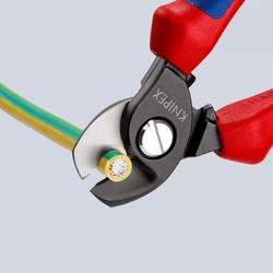 Knipex Kabelschere mit Mehrkomponenten-Hüllen brüniert 165 mm (SB-Karte/Blister) Nr. 95 12 165 SB