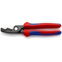 Knipex Kabelschere mit Doppelschneide mit Mehrkomponenten-Hüllen brüniert 200 mm (SB-Karte/Blister) Nr. 95 12 200 SB