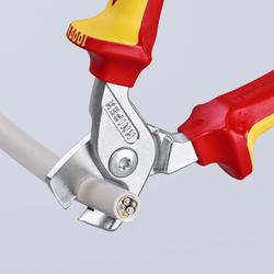 Knipex StepCut Kabelschere isoliert mit Mehrkomponenten-Hüllen, VDE-geprüft verchromt 160 mm Nr. 95 16 160 SB