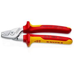 Knipex StepCut Kabelschere isoliert mit Mehrkomponenten-Hüllen, VDE-geprüft verchromt 160 mm Nr. 95 16 160