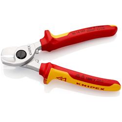 Knipex Kabelschere isoliert mit Mehrkomponenten-Hüllen, VDE-geprüft verchromt 165 mm (SB-Karte/Blister) Nr. 95 16 165 SB