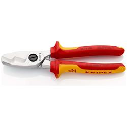 Knipex Kabelschere mit Doppelschneide isoliert mit Mehrkomponenten-Hüllen, VDE-geprüft verchromt 200 mm (SB-Karte/Blister) Nr. 95 16 200 SB