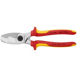 Knipex Kabelschere mit Doppelschneide isoliert mit Mehrkomponenten-Hüllen, VDE-geprüft verchromt 200 mm (SB-Karte/Blister) Nr. 95 16 200 SB