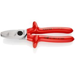 Knipex Kabelschere mit Doppelschneide tauchisoliert, VDE-geprüft verchromt 200 mm Nr. 95 17 200