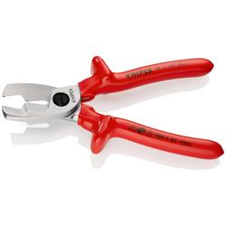 Knipex Kabelschere mit Doppelschneide tauchisoliert, VDE-geprüft verchromt 200 mm Nr. 95 17 200