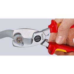 Knipex Kabelschere mit Doppelschneide tauchisoliert, VDE-geprüft verchromt 200 mm Nr. 95 17 200
