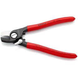 Knipex Kabelschere mit Öffnungsfeder mit Kunststoff überzogen brüniert 165 mm (SB-Karte/Blister) Nr. 95 21 165 SB