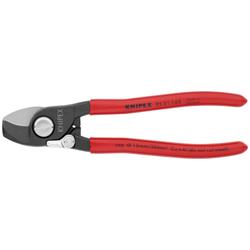Knipex Kabelschere mit Öffnungsfeder mit Kunststoff überzogen brüniert 165 mm (SB-Karte/Blister) Nr. 95 21 165 SB
