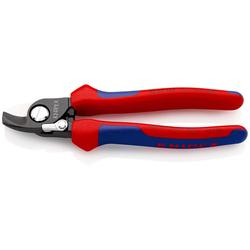 Knipex Kabelschere mit Öffnungsfeder mit Mehrkomponenten-Hüllen brüniert 165 mm Nr. 95 22 165