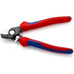 Knipex Kabelschere mit Öffnungsfeder mit Mehrkomponenten-Hüllen brüniert 165 mm Nr. 95 22 165