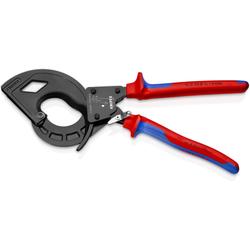 Knipex Kabelschneider (Ratschenprinzip, Dreigang) mit Mehrkomponenten-Hüllen schwarz atramentiert 320 mm Nr. 95 32 320